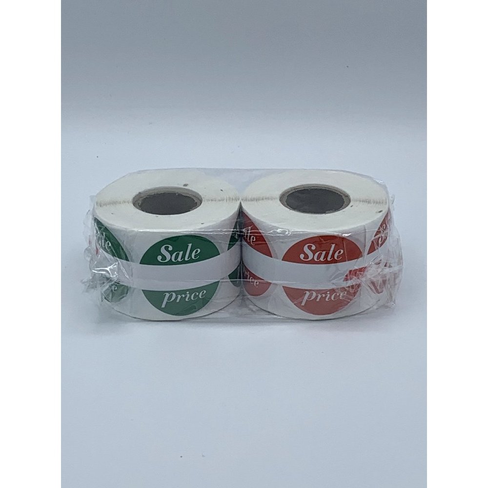 Sale Price Stickers, 1000 count, Green & Red, New Sealed, Small Business